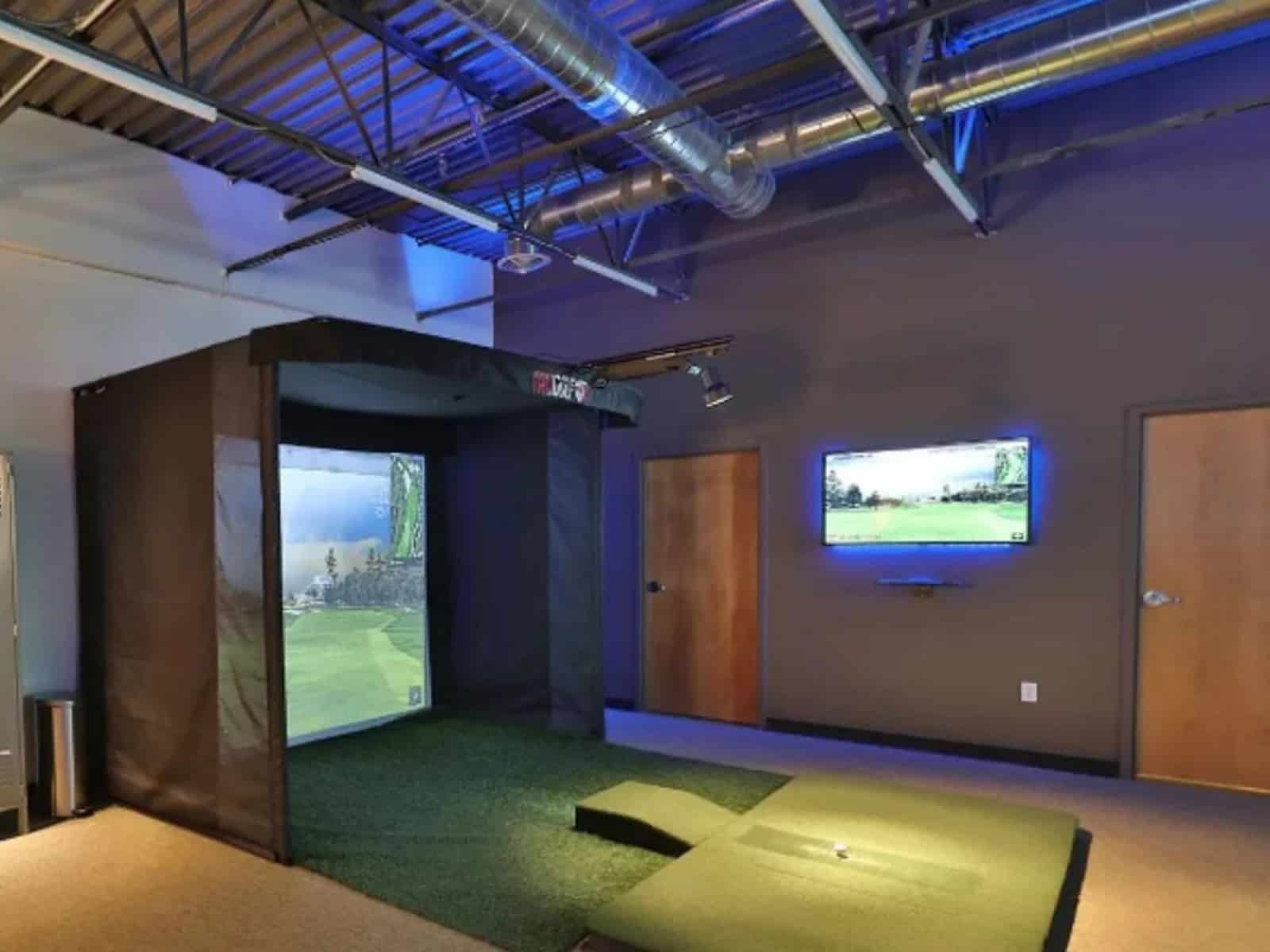 indoor golf simulator room size
