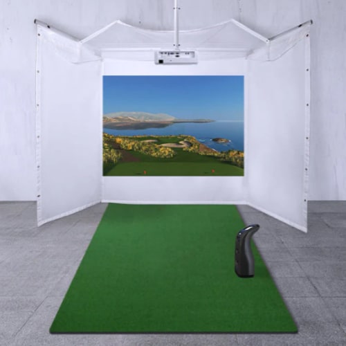 bushnell launch pro retractable screen golf simulator