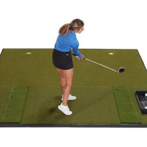 double hitting combo golf mat