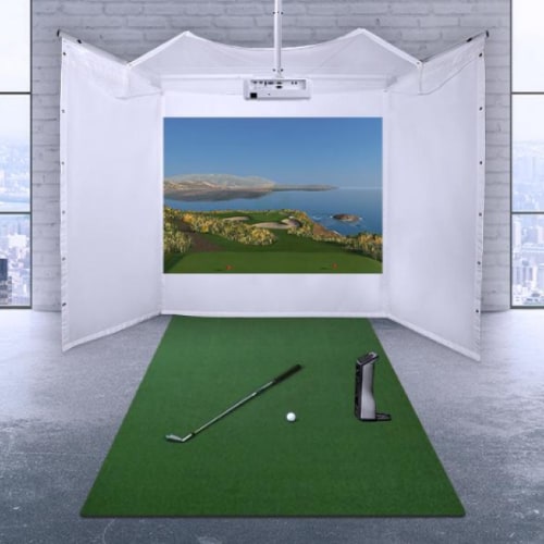 foresight sports gcquad retractable screen golf simulator package