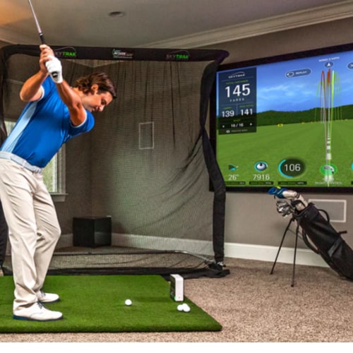 skytrak home golf simulator package net return net & mat
