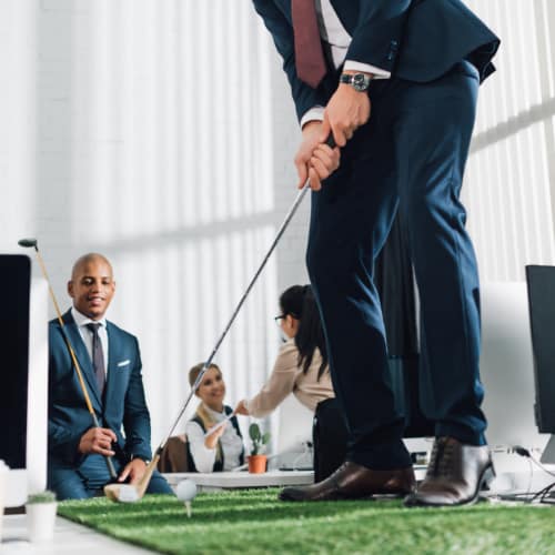 golfing in office