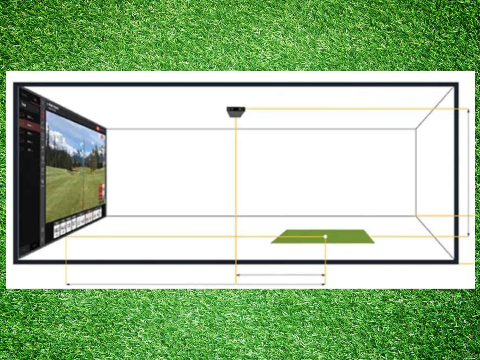 golf simulator tee to screen distance