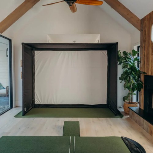 golf sim home theatre setup