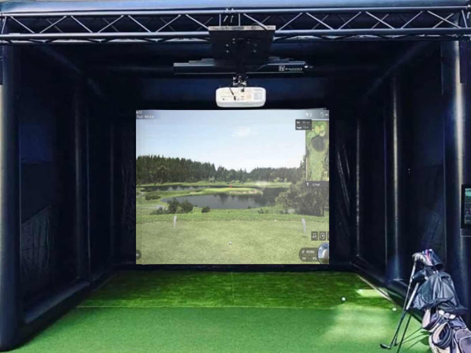 outdoor inflatable golf simulator tent