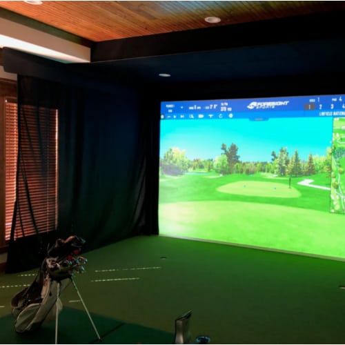 retractable golf simulator curtain