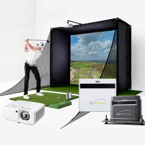 skytrak+ simstudio™ home golf simulator studio package