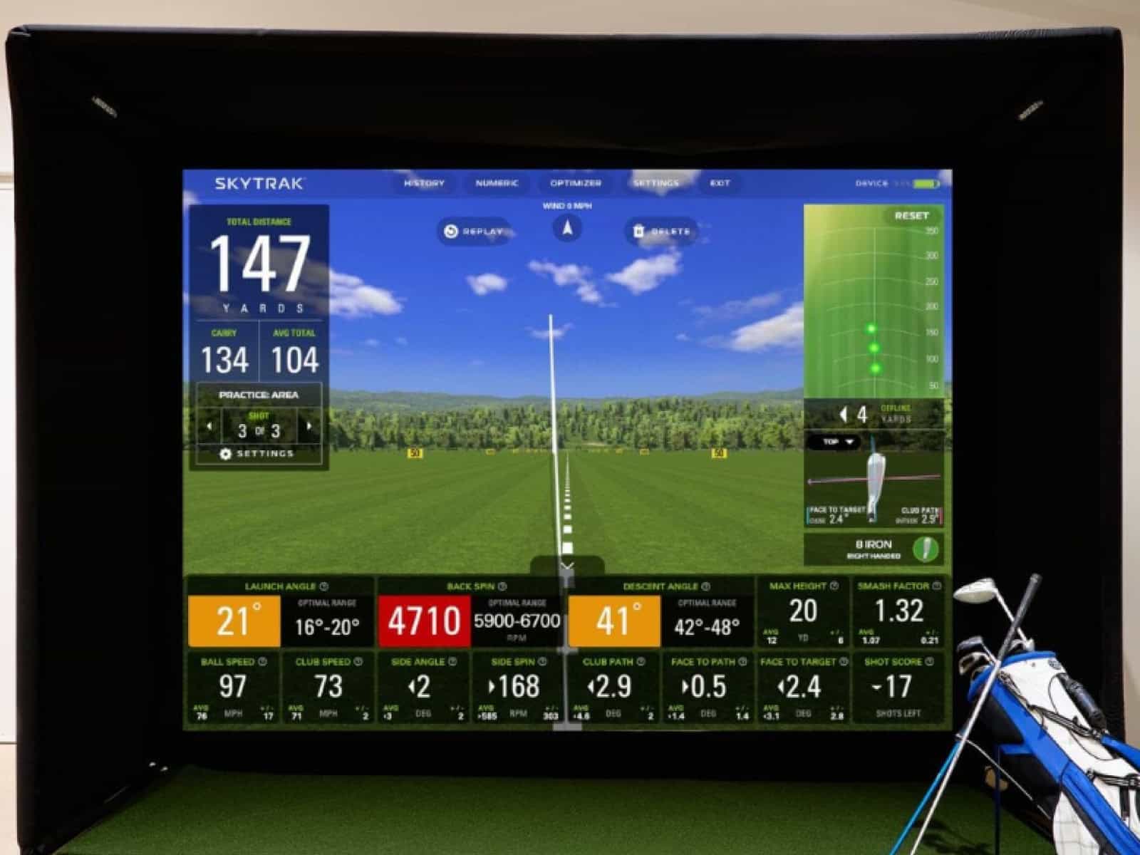 correct screen and device setup for skytrak plus
